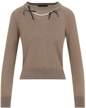 Simone Rocha Round-Neck Knitwear - Marrón