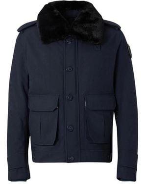 Blauer Jassen ,Blauw ,Leer Field Jacket