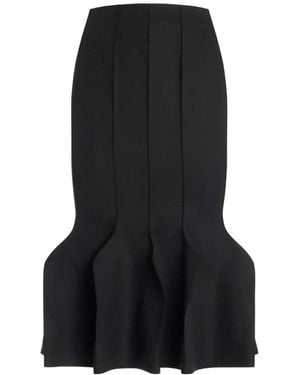 Genny Peplum Midi Rok - Zwart