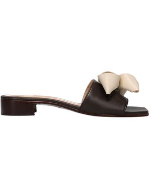 Sangiorgio Schoenen ,Bruin ,Leer Heeled Mule