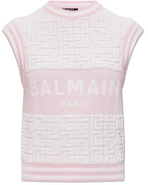 Balmain Round-Neck Knitwear - Rose