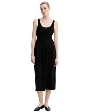Theory Kleedjes ,Zwart ,Katoen Textured Cotton Midi Jurk