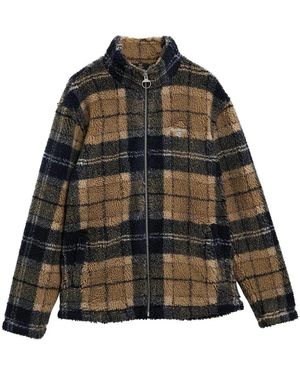 Barbour Jassen ,Bruin ,Katoen Tartan Sherpa Fleece - Zwart