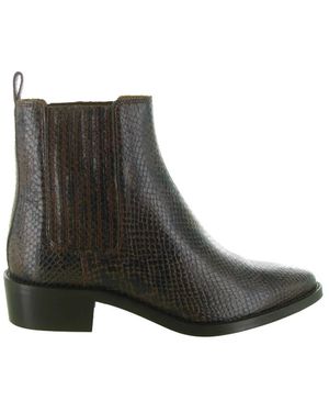 Bobbies Schoenen ,Bruin ,Leer Georgia Chelsea Boot - Zwart