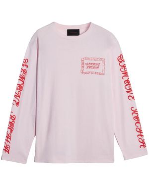 Simone Rocha Pillowcase T-Shirt Met Lange Mouwen En Print - Roze