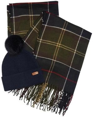 Barbour Accessoires ,Groen ,Set Muts + Sjaal - Zwart