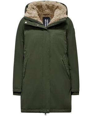 Bomboogie Parka Met Capuchon En Imitatiebontvoering - Groen