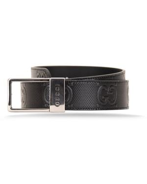 Gucci Accessoires ,Zwart ,Leer Leren Riem