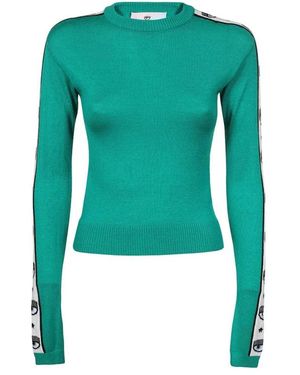 Chiara Ferragni Round-Neck Knitwear - Green