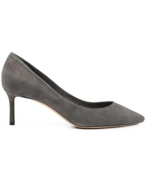 Jimmy Choo Schoenen ,Grijs ,Suède Romy 60 Suède Puntige Kittenhak Pumps