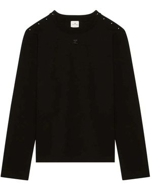 Courreges Round-Neck Knitwear - Black