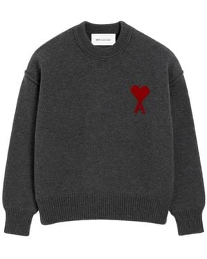 Ami Paris Round-Neck Knitwear - Negro