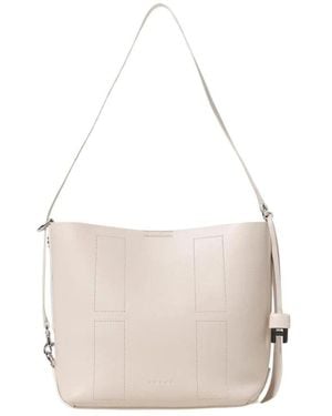 Hogan Weiße Schultertasche Mit Reißverschluss - Natur