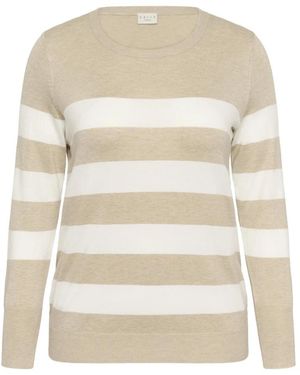 Kaffe Truien & Vesten ,Veelkleurig ,Nylon Rondgebreide Trui - Wit