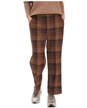 Via Masini 80 Straight Trousers - Marrone
