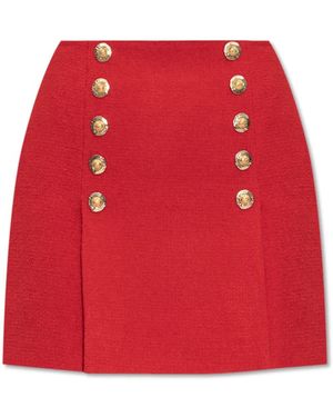 Balmain Rokken ,Rood ,Wol Rok Met Knopen