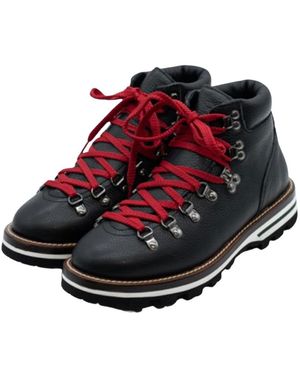 Monpiz Zwarte Leren Cortina Pedula Schoenen - Rood