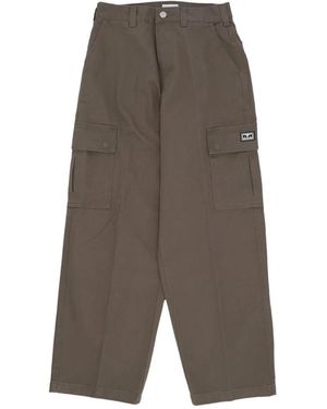 Obey Broeken ,Groen ,Katoen Cargo Broek - Grijs