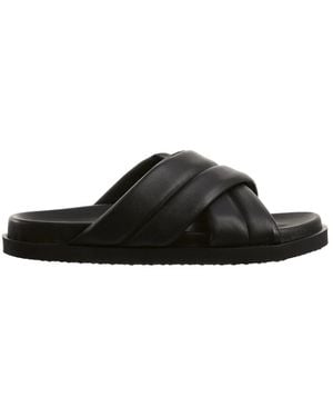Högl Schoenen ,Zwart ,Leer Tessa Wedge Open-Toe Slippers