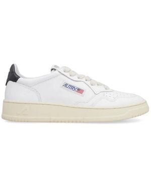 Autry Schoenen ,Zwart ,Katoen Medalist Lage Sneakers - Wit