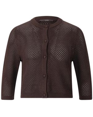 Windsor. Grofgebreid Viscose Cardigan - Bruin