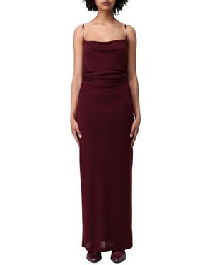 Hanita Burgunder Cowl Neck Kleid Eleganter Stil - Rot