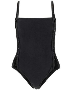 Y. Project Schwarzer stretch-baumwoll-body