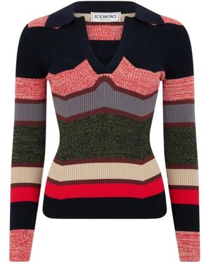 Iceberg V-Neck Knitwear - Rojo