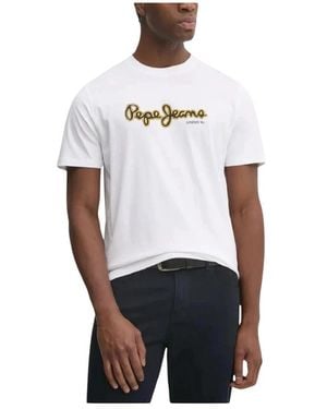 Pepe Jeans Tops ,Wit ,Katoen Dorian T-Shirt