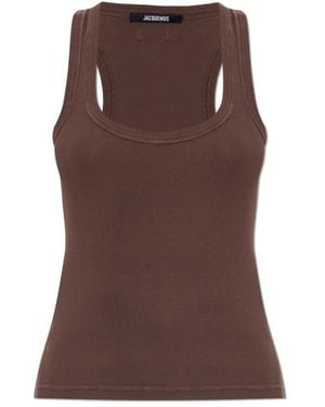 Jacquemus Tops ,Bruin ,Katoen Gros Grain Tank Top