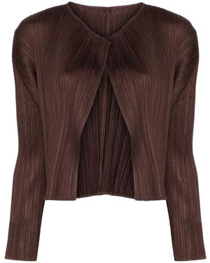 Issey Miyake Plissé Cardigan - Bruin