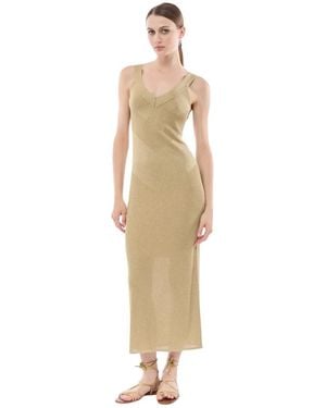 Nenette Lurex Strickkleid - Natur