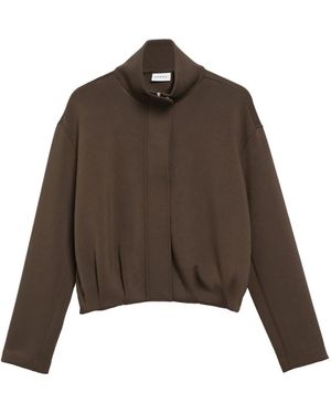 Comma, Jassen ,Bruin ,Cropped Blouson Jas