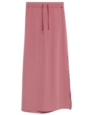 Herno Rokken ,Roze ,Polyester Drawstring Maxi Rok