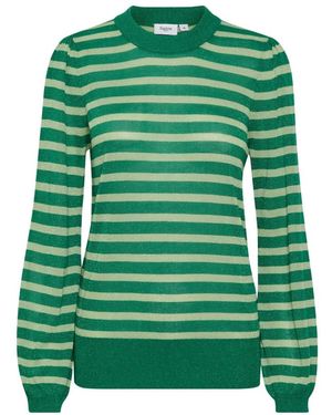 Saint Tropez Glitzernder Pullover Mit Puffärmeln - Grün