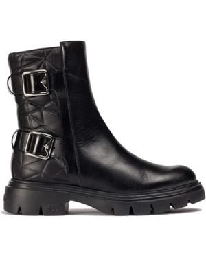 Wonders Motorcycle-Inspired Enkellaarsjes - Zwart