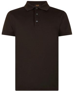 Moorer Certaldo Korte Mouw Polo - Zwart