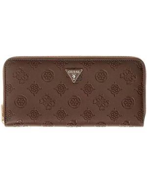 Guess Diana Slg Large Zip Around - Braun