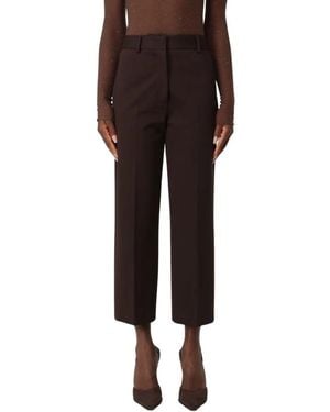 Liviana Conti Cropped Trousers - Zwart