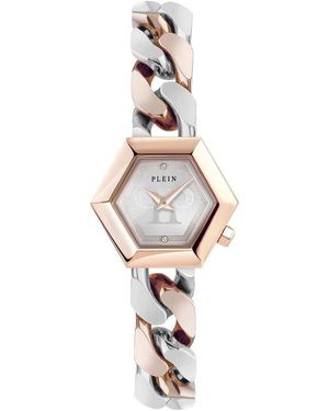 Philipp Plein Orologio hexagon groumette argento/oro rosa - Metallizzato