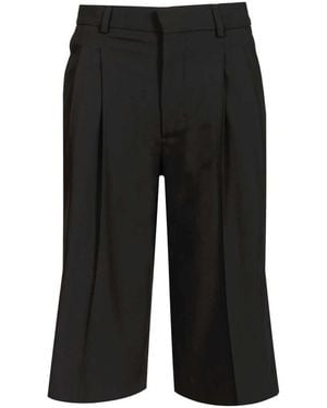Ami Paris Low Waist Wide Bermuda Shorts - Zwart