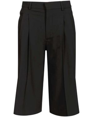 Ami Paris Low Waist Wide Bermuda Shorts - Zwart
