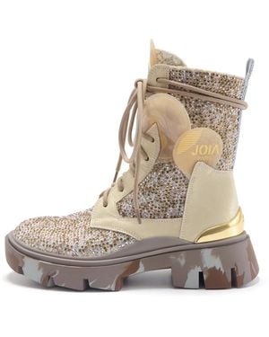 JOIA PARIS Lace-Up Boots - Natural