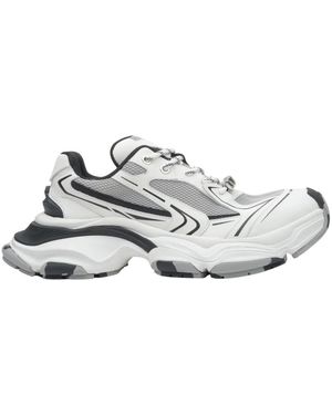 ESTRO Schoenen ,Wit ,Leer Witte Sneakers Met Zwarte Details En Een Chunky Platform