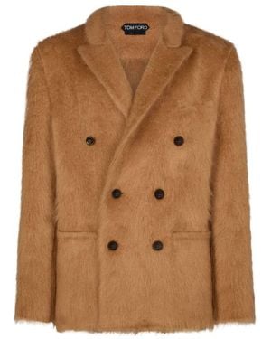 Tom Ford Double-breasted Brushed Cashmere - Brown