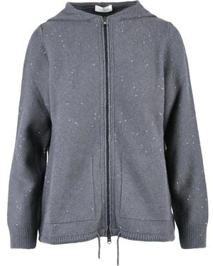 Panicale Cardigan Con Zip - Grijs
