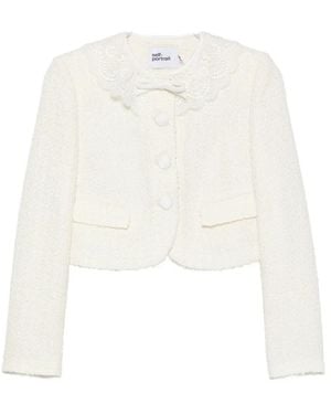 Self-Portrait Tweed Jackets - White