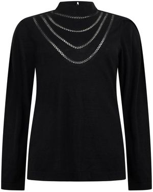 Alberta Ferretti Pullover Mit Hohem Kragen Und Langen Ärmeln - Schwarz