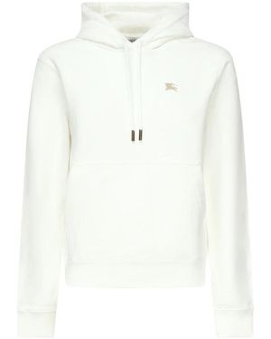 Burberry Weißer Baumwoll-Jersey Kapuzenpullover