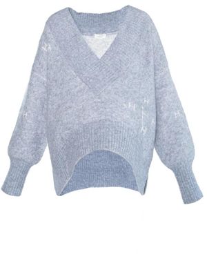 Hèst V-Neck Knitwear - Blue